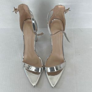 Size 9 Pretty Little Thing silver heel